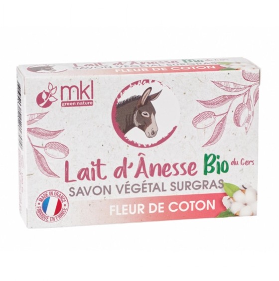 MKL Savon Végétal Surgras Lait d'Anesse Bio Parfum Fleur de Coton 100g